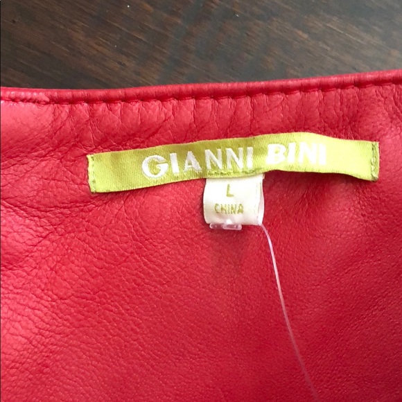 Gianni Bini red leather skirt - Picture 3 of 8